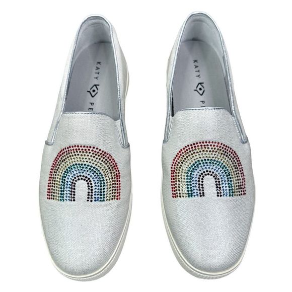 Katy Perry The Kerry Canvas Rainbow Slip-On Sneakers - Picture 1 of 10